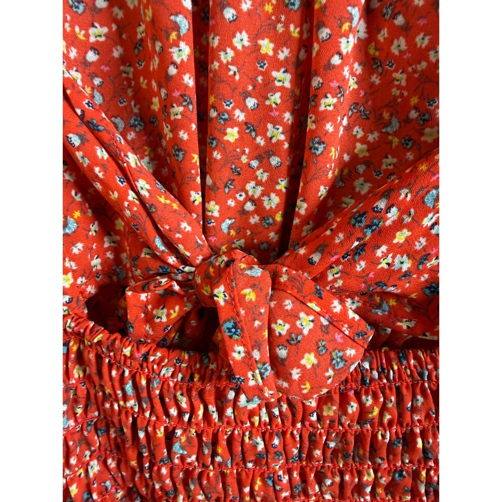 Sienna Sky Crop Top Women's Large Floral Spaghetti Strap Smocked Tie - Picture 6 of 9